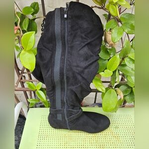 TORRID OTK corset tie back Black Suede Boots